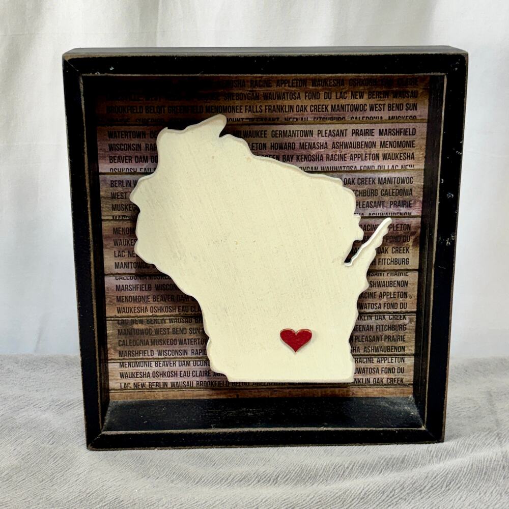 Primitives by Kathy Inset Box Sign Black Frame South Central Wisconsin Decor